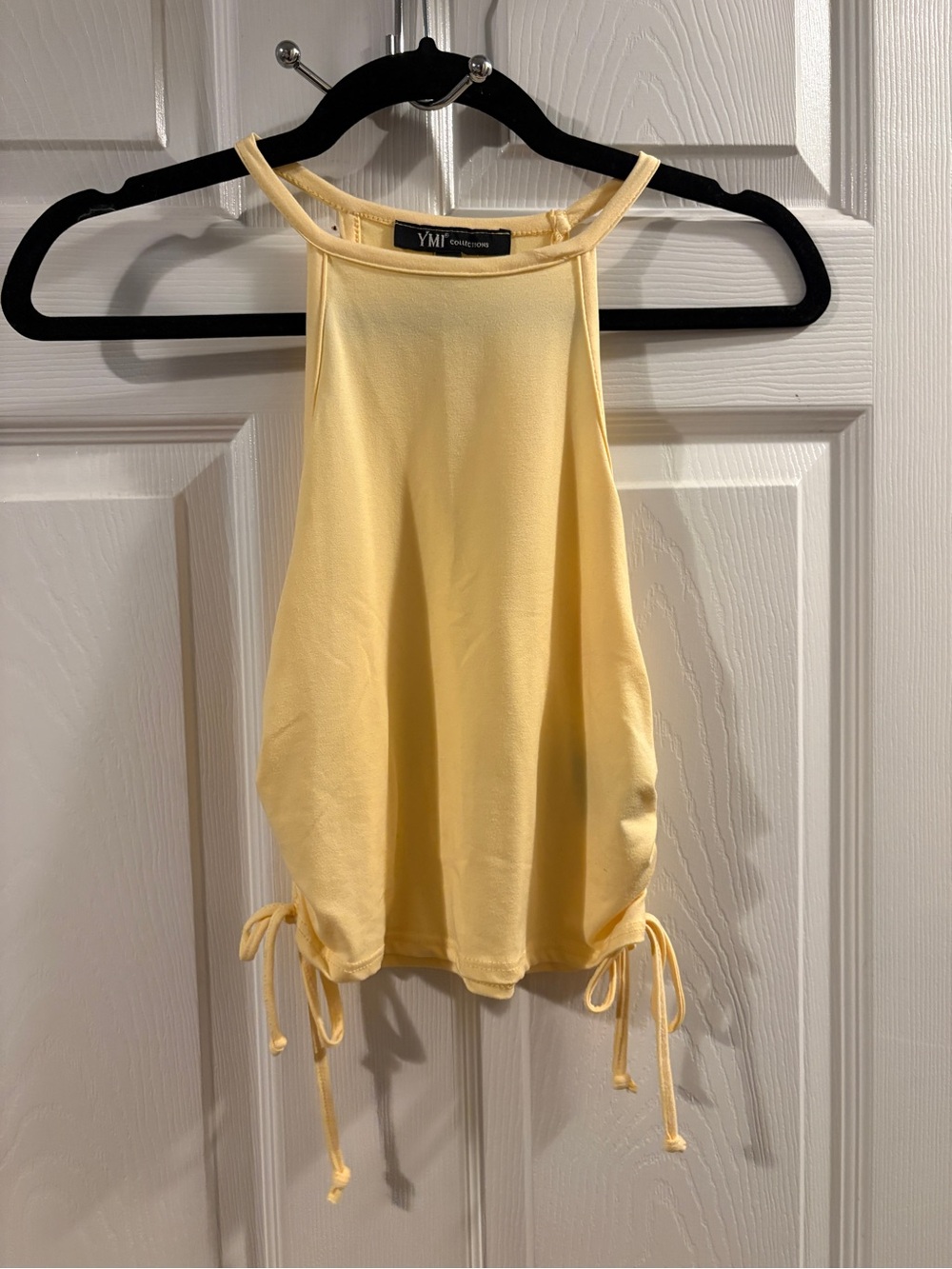 YMI Pale Yellow Halter Tank with Side Ties
